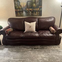 Maroon, Leather Couch
