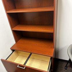 2 Drawer File Cabinet With Bookshelf