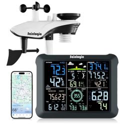Sainlogic WiFi Smart Weather Station SA9 with 24H/ 7Days Accurate Weather Forecast by Weatherseed® AI, 8.5" Large Display,UV,Sun Light,Rain Gauge,Wind