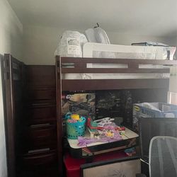 SOLID WOOD TWIN OVER FULL BUNK BED W/ STAIRS + STORAGE – MUST GO BY FRIDAY