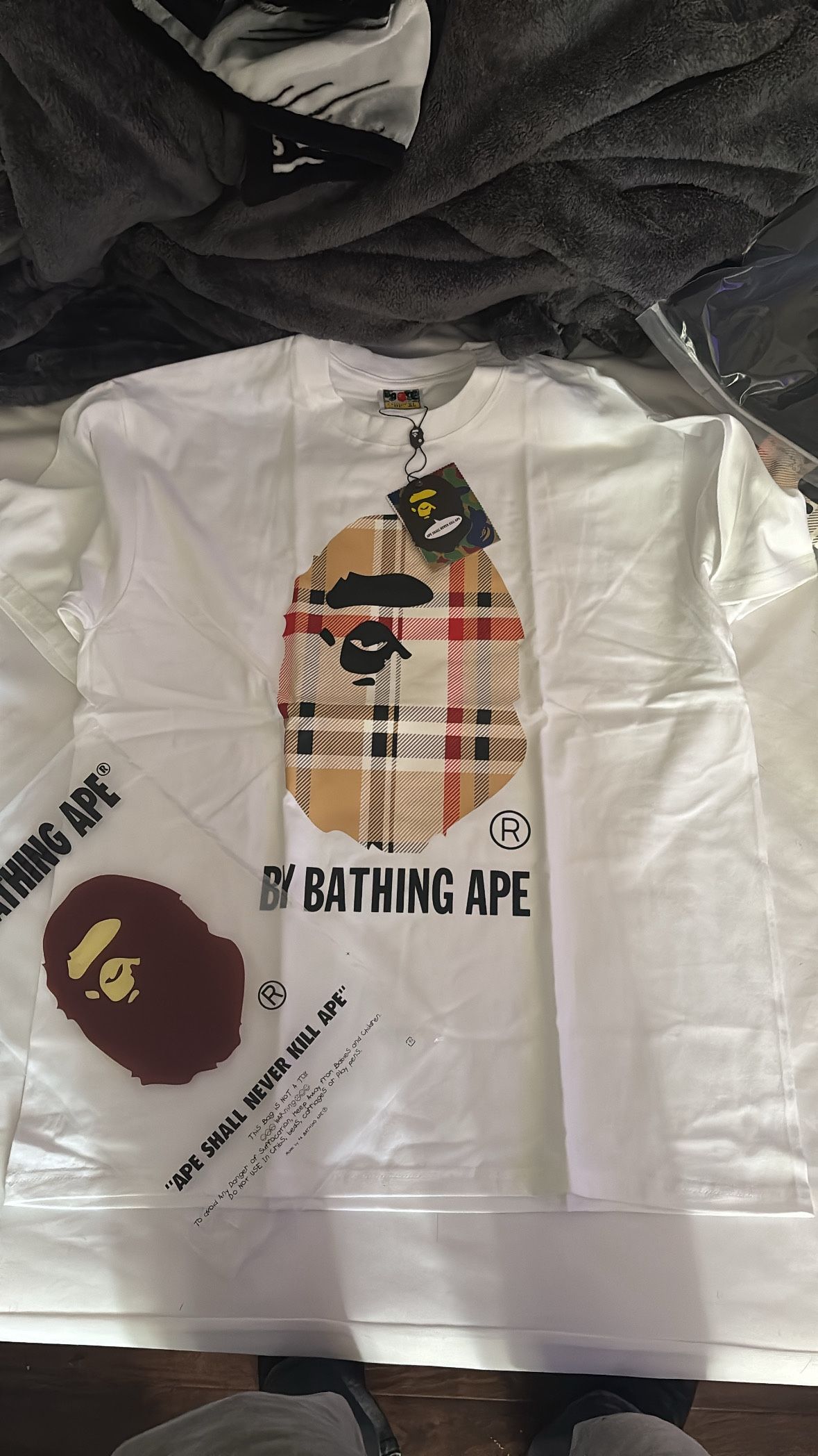 White Bape X Burberry Xl
