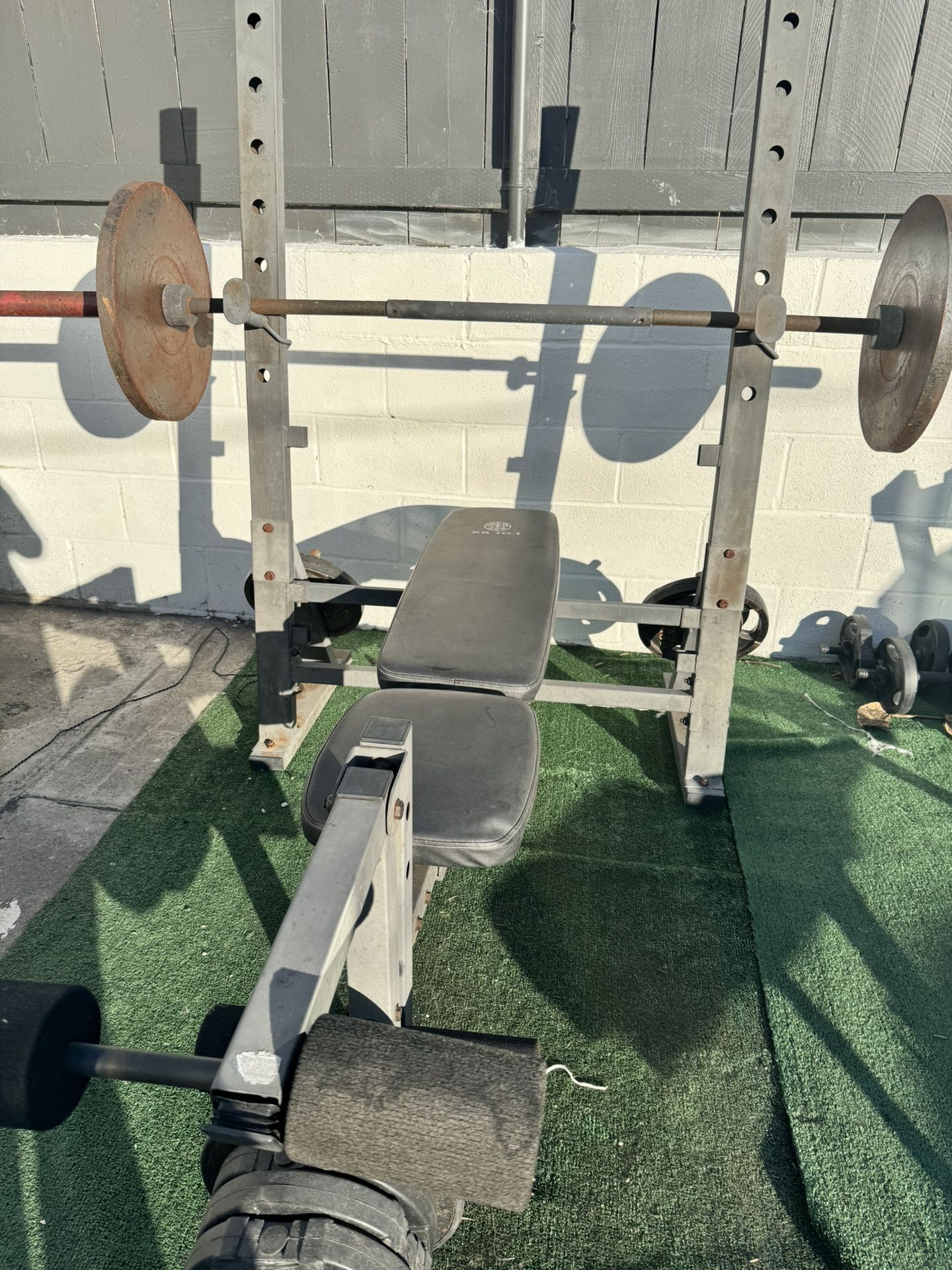 Weight Bench + Barbell + Plates + Dumbbells (Bundle Set)