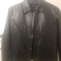 Vance Leather Womens Black  Motorcycle Riding Jacket thinsulate , Size Large