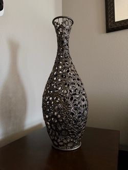 Decorative Metal Bottleneck Vase