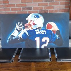 Hand Painted Tom Brady Art 