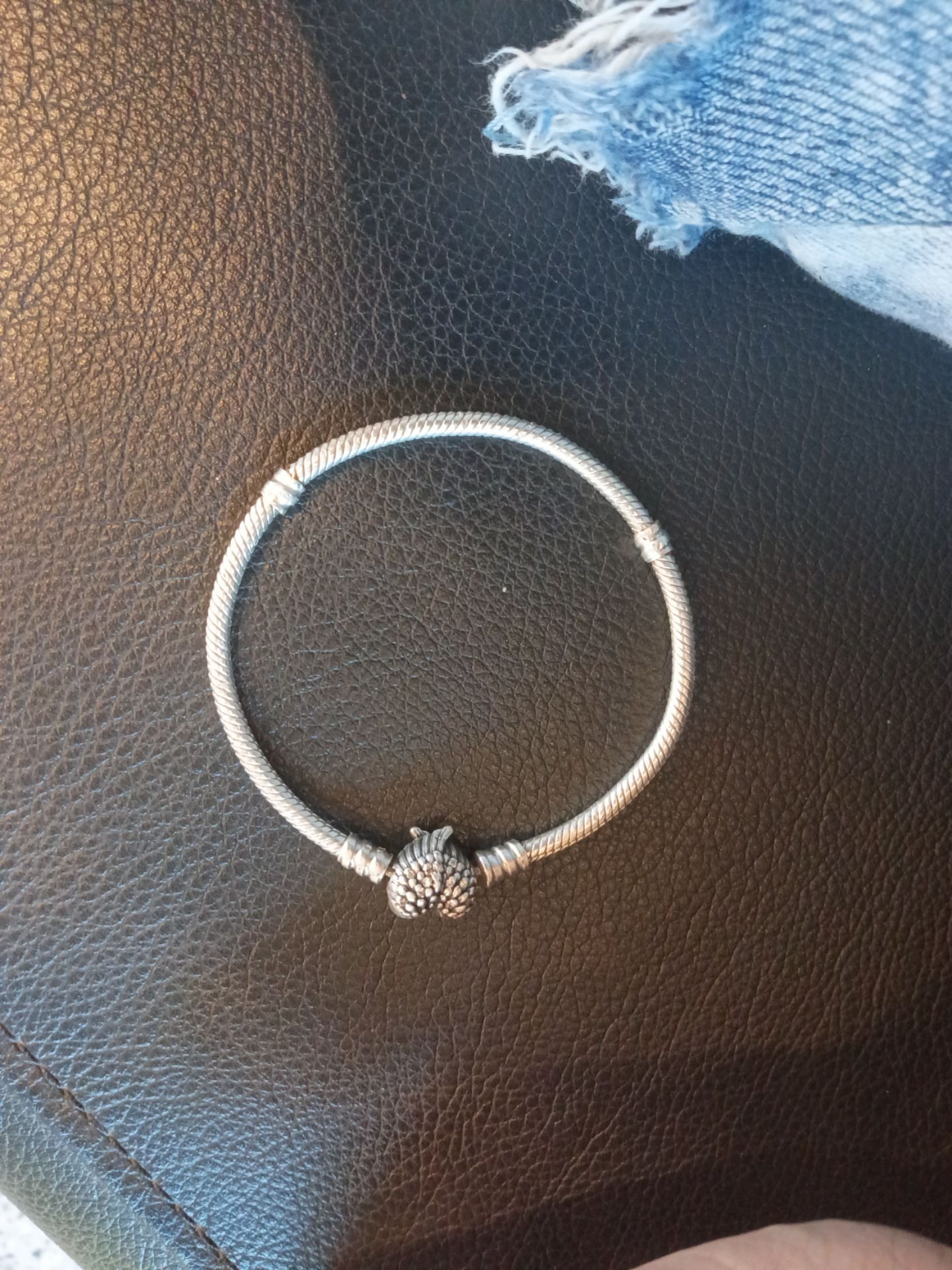 Pandora Heart Wings Clasp Snake Chain Bracelet