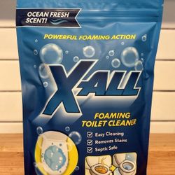 X-ALL Foaming Toilet Bowl Cleaner, Self-Activating Powder for Easy Cleaning