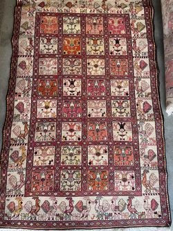Silk And Wool Persian Rug Tapestry 4x6 Ft