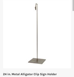 Set of 6 - 24 in. Metal Alligator Clip Sign Holder