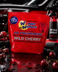 Wonder Wafers Aromatizantes 250 Piezas — Wild Cherry (Cereza) pa’ Carros Bolsa Bulk