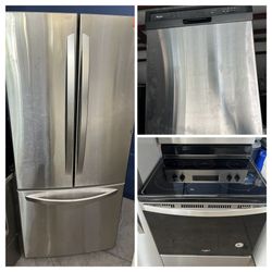 30” Frenchdoor Stainless Steel Kitchen Set 