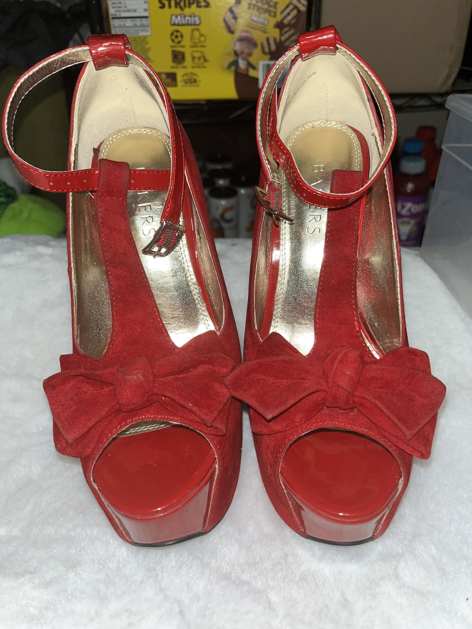 Bakers Red heels w/bow