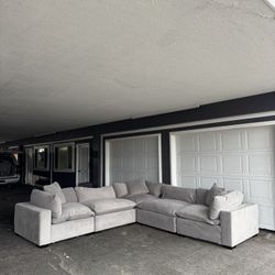 5 Piece Modular Gray Cloud Couch