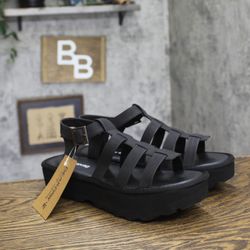Bearpaw Womens Platform Buckle Sandals 100(contact info removed) Black 9m