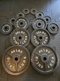 255lb Black Olympic Weight Plates Set