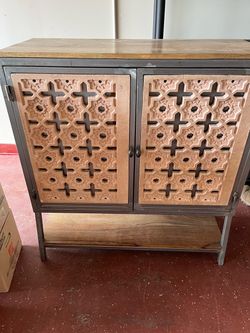 Industrial boho style cabinet