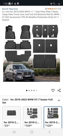 Bmw x7 2019-2025 floor mats