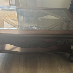 Center Wood And Glass Table