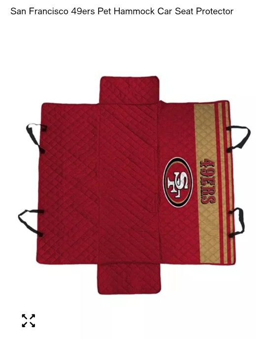 49ers PET Hammock Car Seat Cover with Anchors.