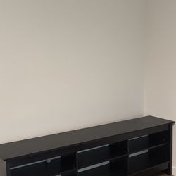 Black 75 Inch Wooden TV Stand