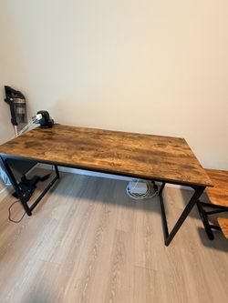Move out sale - Industrial Wood and Metal Desk