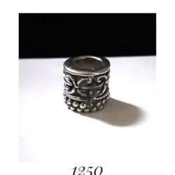 10mm Solid Sterling Silver Beaded Slider Bead Pendant. Made in Indonesia