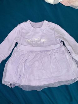 Carter's Lavender Purple Embroidered Bow Tutu Dress – Newborn (0M)