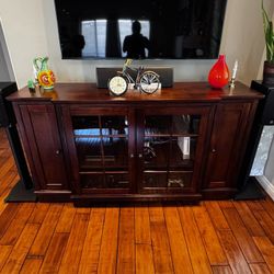 Solid Wood Entertainment Center – Excellent Condition