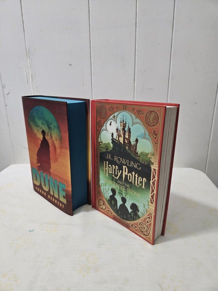 Harry Potter Sorcerer's Stone J.K.Rowling MinaLima Pop Up Edition Hardcover, Dune Deluxe Edition By Frank Herbert Hardcover 2019 $20 Each