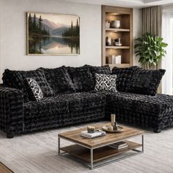 Cozy Black Sectional 