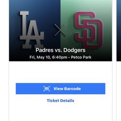 Dodgers v Padres $150 in TOTAL NOT PER