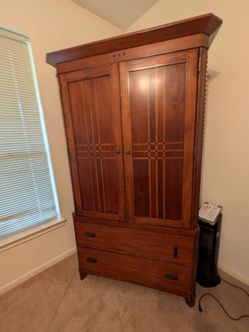 Large Mission / Arts & Crafts Wood Armoire – 78" Tall
