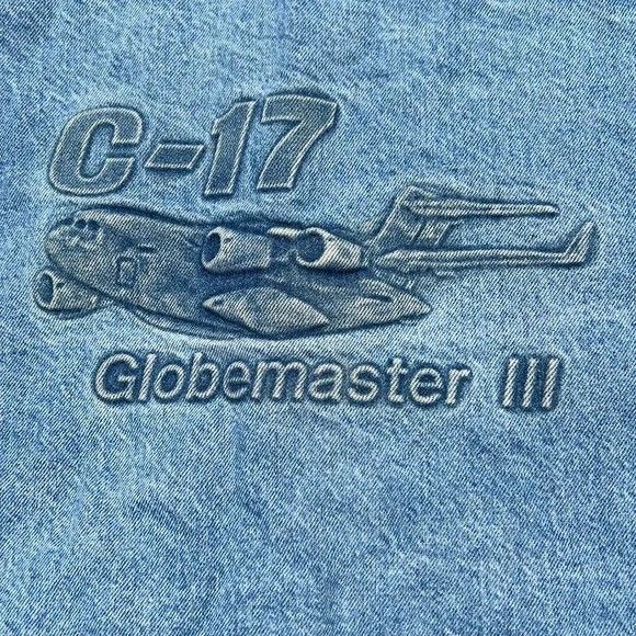 C17 Globemaster III Embossed Denim Med. Jacket McDonnell Douglas