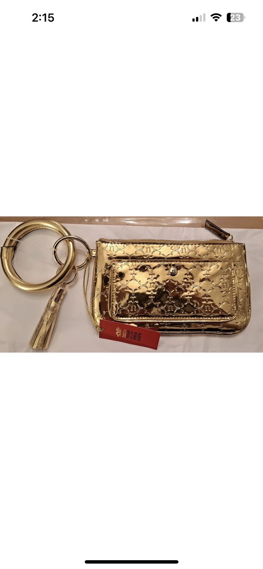 [ New ] Gold Wristlet Wallet, nanette lepore, Year Of The Dragon, NEW!