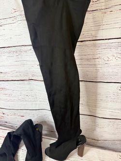Black Over-the-Knee Stretch Heeled Boots