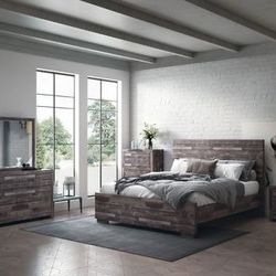 Brand New 4PC Dark Oak Bedroom Set