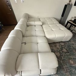Sectional Couch  Velour Material