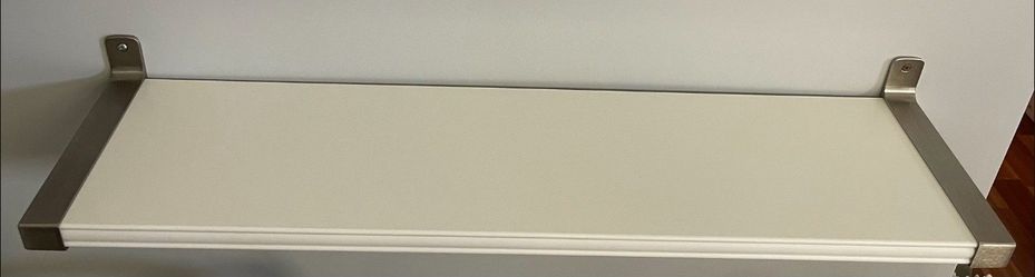 IKEA White Wall Shelf with Nickel Brackets – Like New (Set of 2)