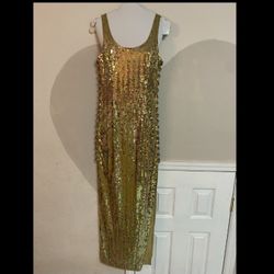 Gold dress sure to light up the room when you enter!!!