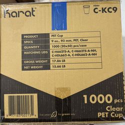 9oz Clear Plastic Cups - Case Of 1,000 