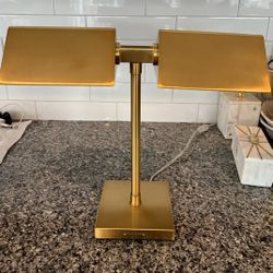 Ralph Lauren Brass Banker’s Dual Shade Lamp