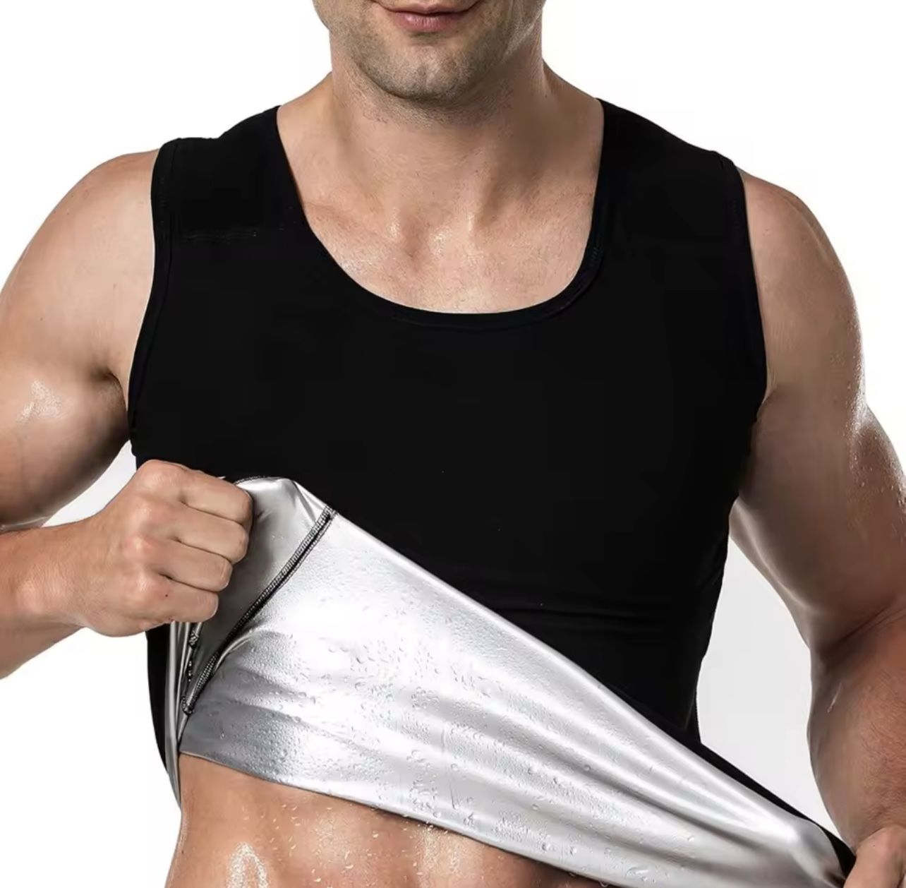 Sweat Body Shaper Mens Sauna Vest Gym Exercise Tank Top for Men (S)