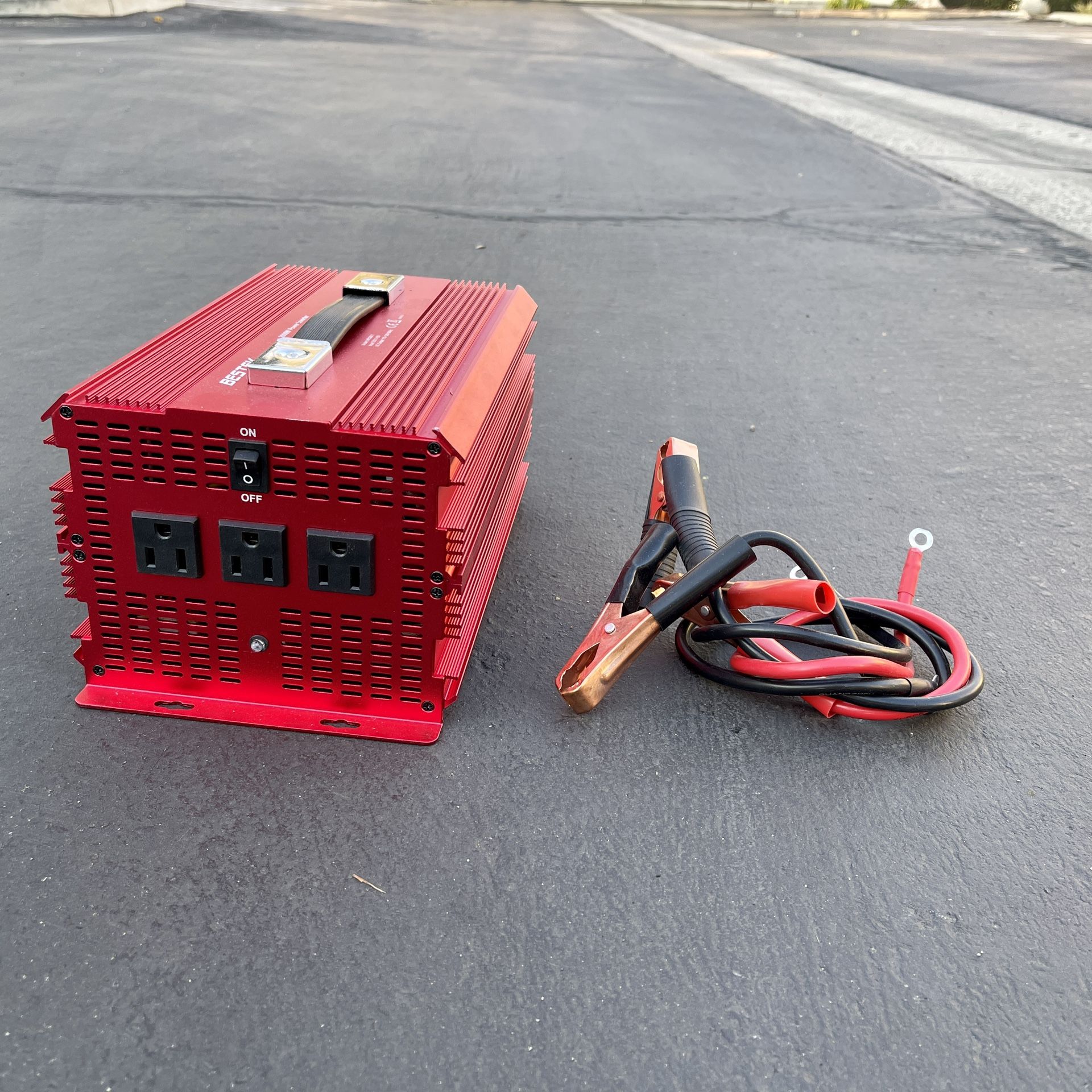 BESTEK 2000W Power Inverter 3 AC Outlets DC 12V to 110V AC Car Power Converter for Camping Outdoor Power Supply ETL Listed