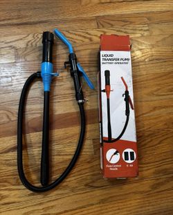 Electric Fuel Transfer Pump Powered, 3GPM Portable Fluid Transfer Siphon Pump with Oil Pipeline, Battery Gas Pumps with Adjustable Flow Control Nozzle