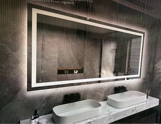 Frameless LED Lighted Bathroom / Vanity Mirror with Brightness Adjustable, Memory Function, Anti-fog
