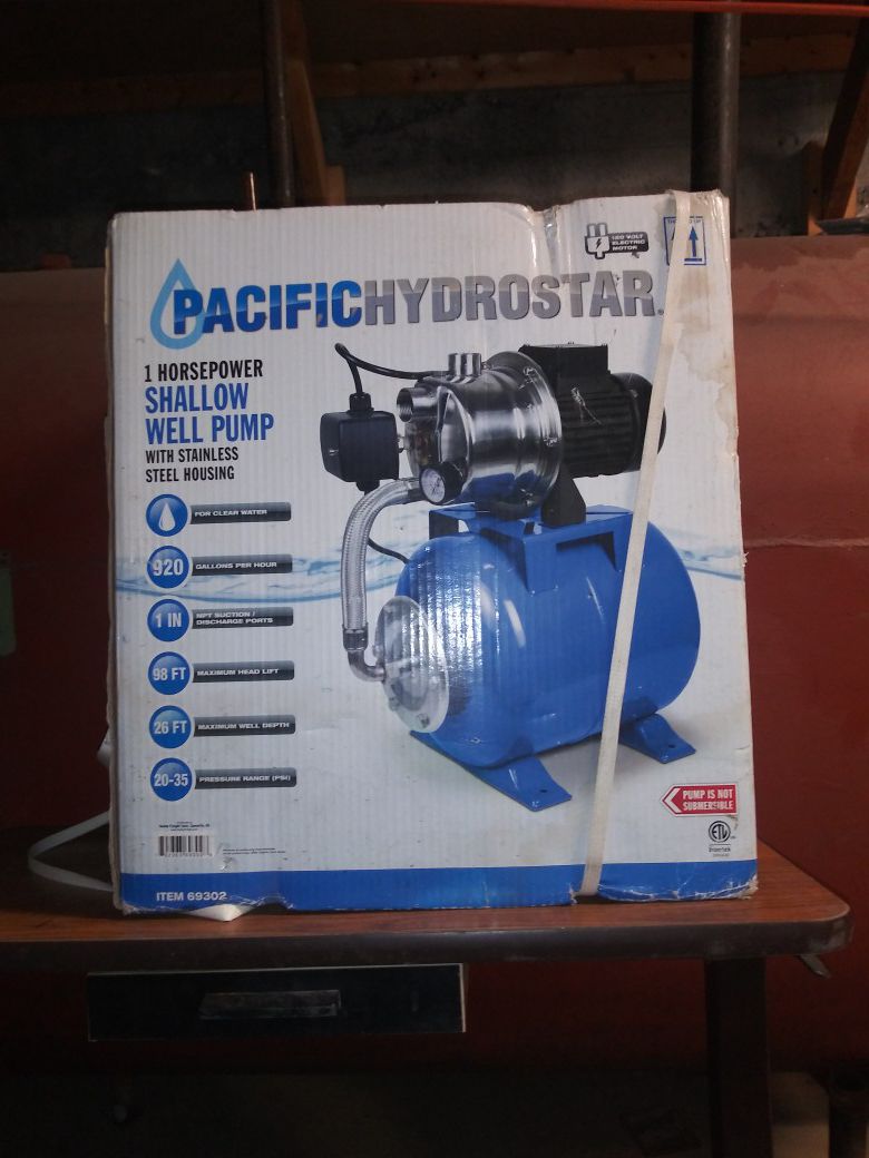 Pacific Hydrostar 1 HP Shallow Well Pump w/ Stainless Steel Housing