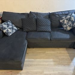 Modern Dark Gray Sectional Sofa with Chaise – Comfortable Couch