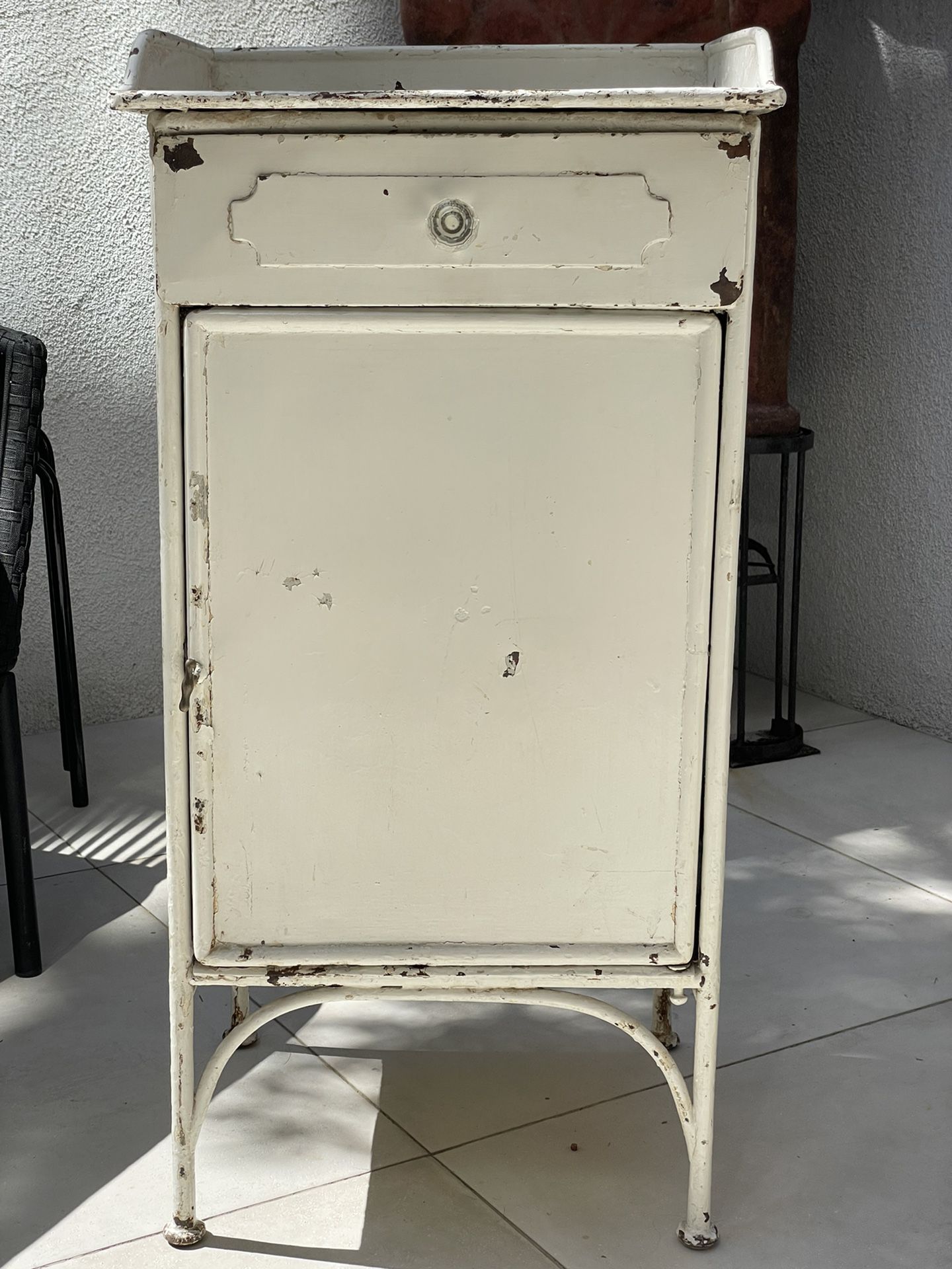 Painted Apothecary Metal Cabinet