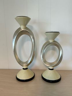 Metal like finish candleholders