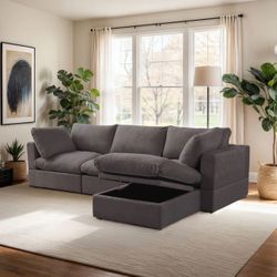 FREE DELIVERY New In Box 4 Piece Dark Gray Cloud Sectional Couch Sofa Modular Grey